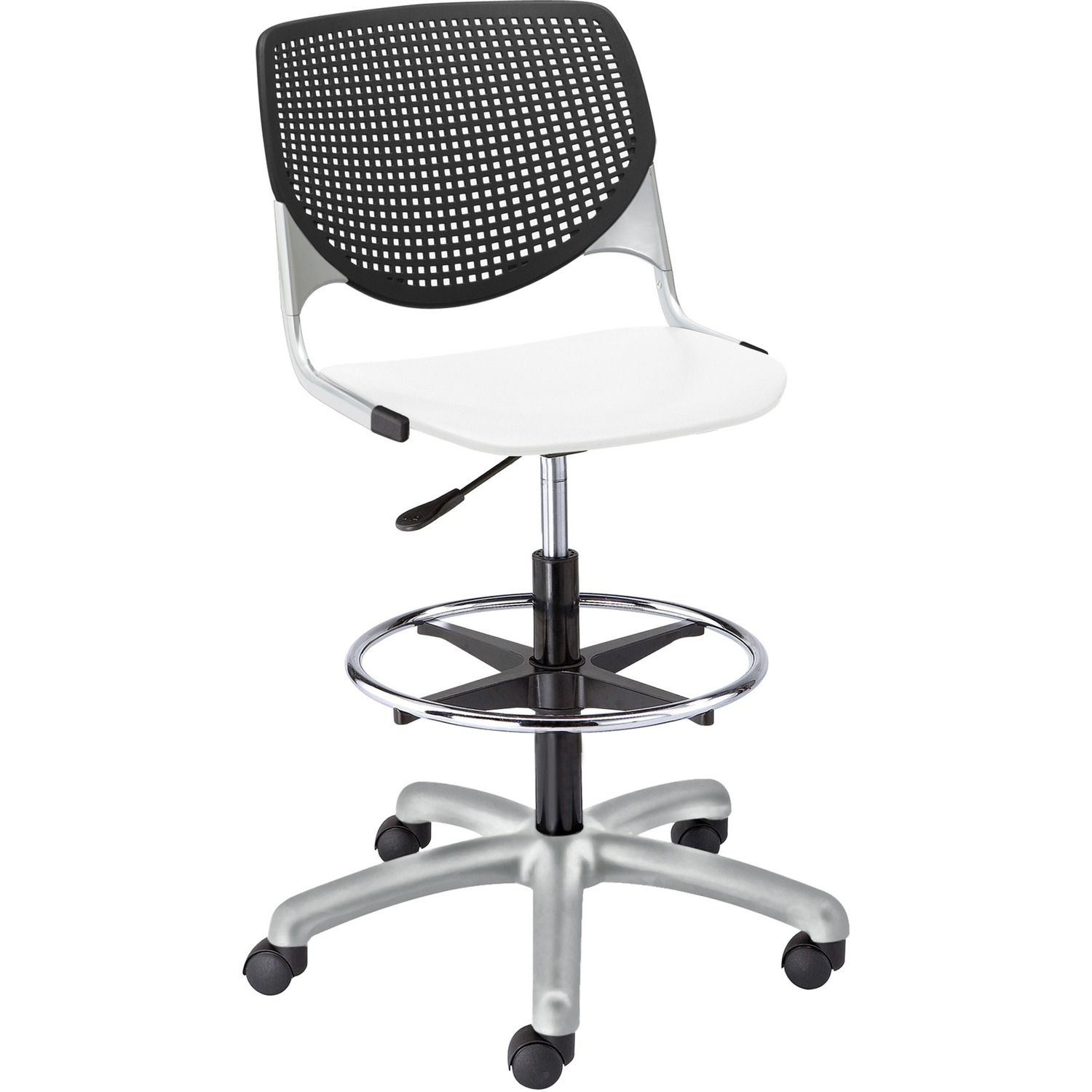 Poly Adjustable Stool With Perf Black