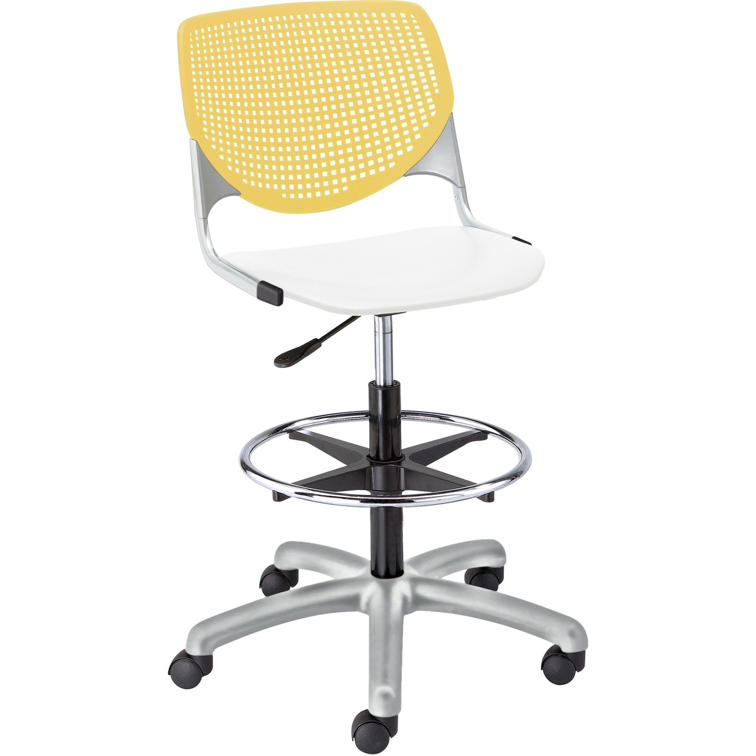 Poly Adjustable Stool with Perforated Black