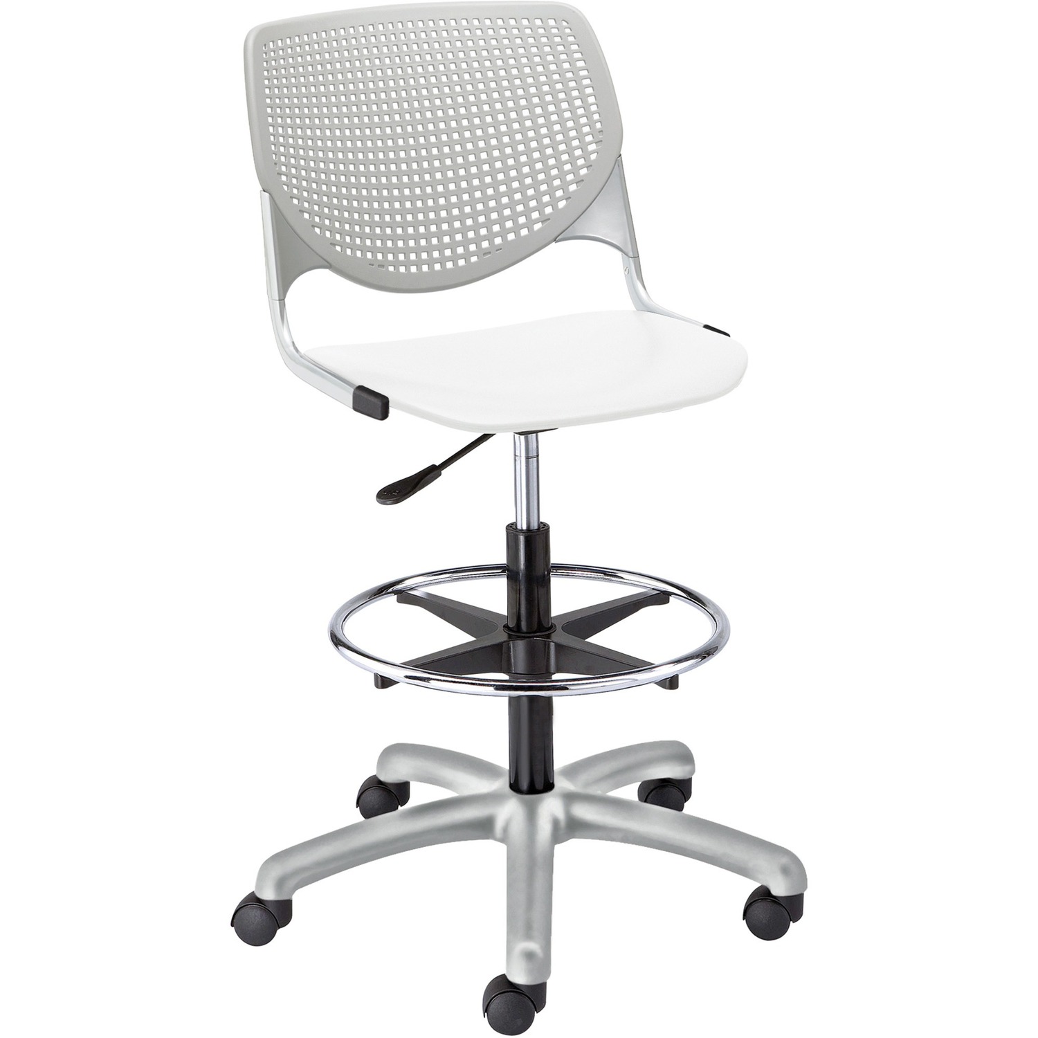 Poly Adjustable Stool With Perf Black