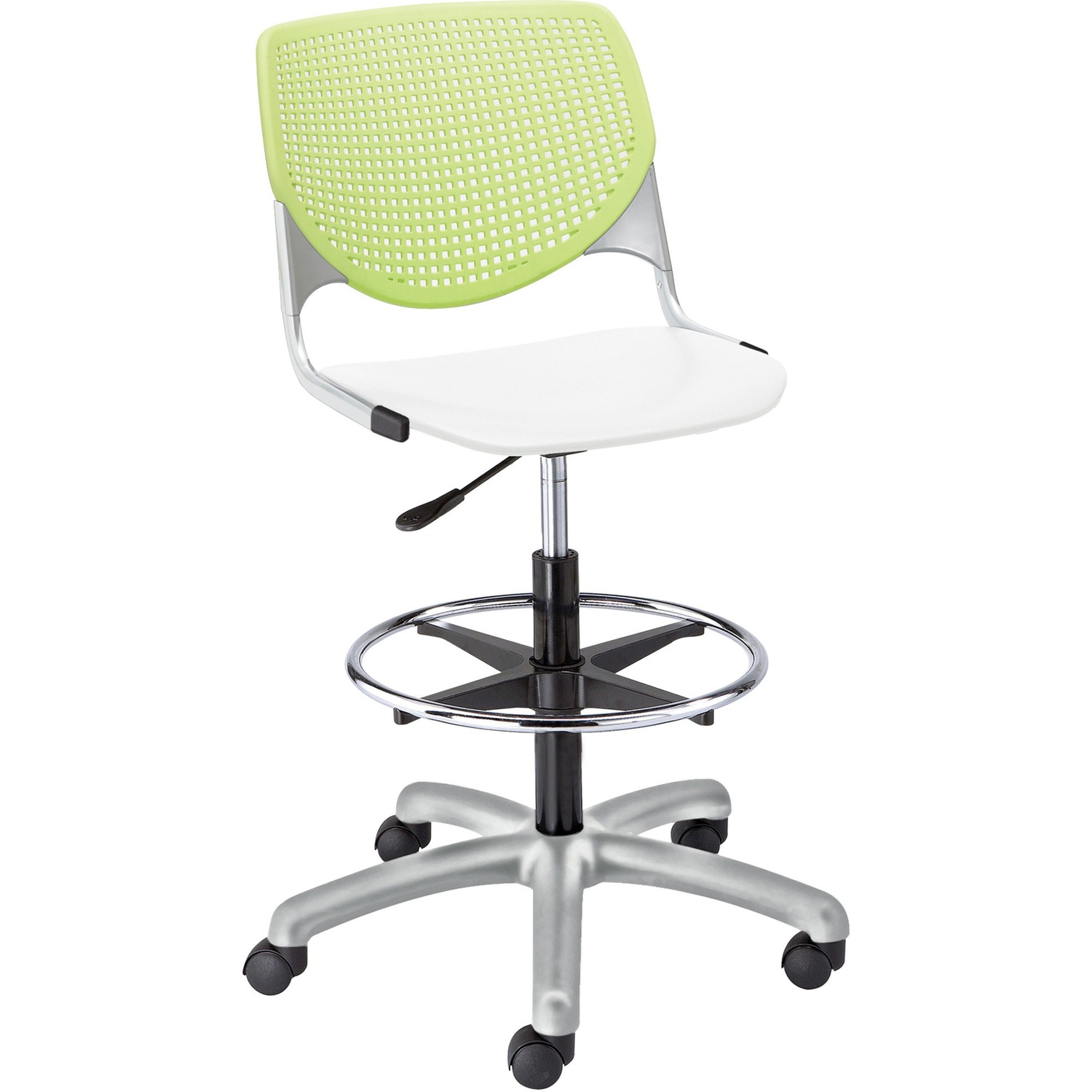 Poly Adjustable Stool With Perf Black
