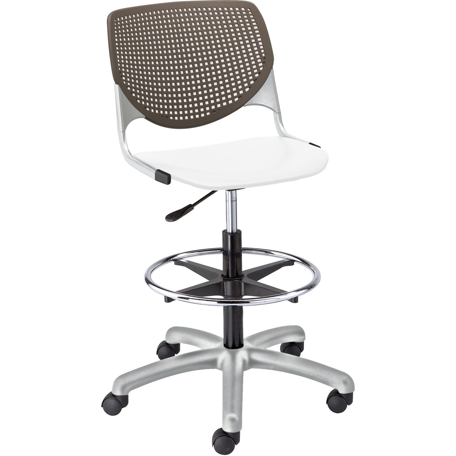 Poly Adjustable Stool with Perforated Black