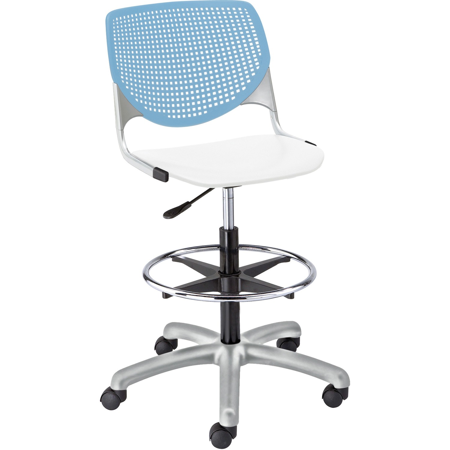 Poly Adjustable Stool With Perforated Black