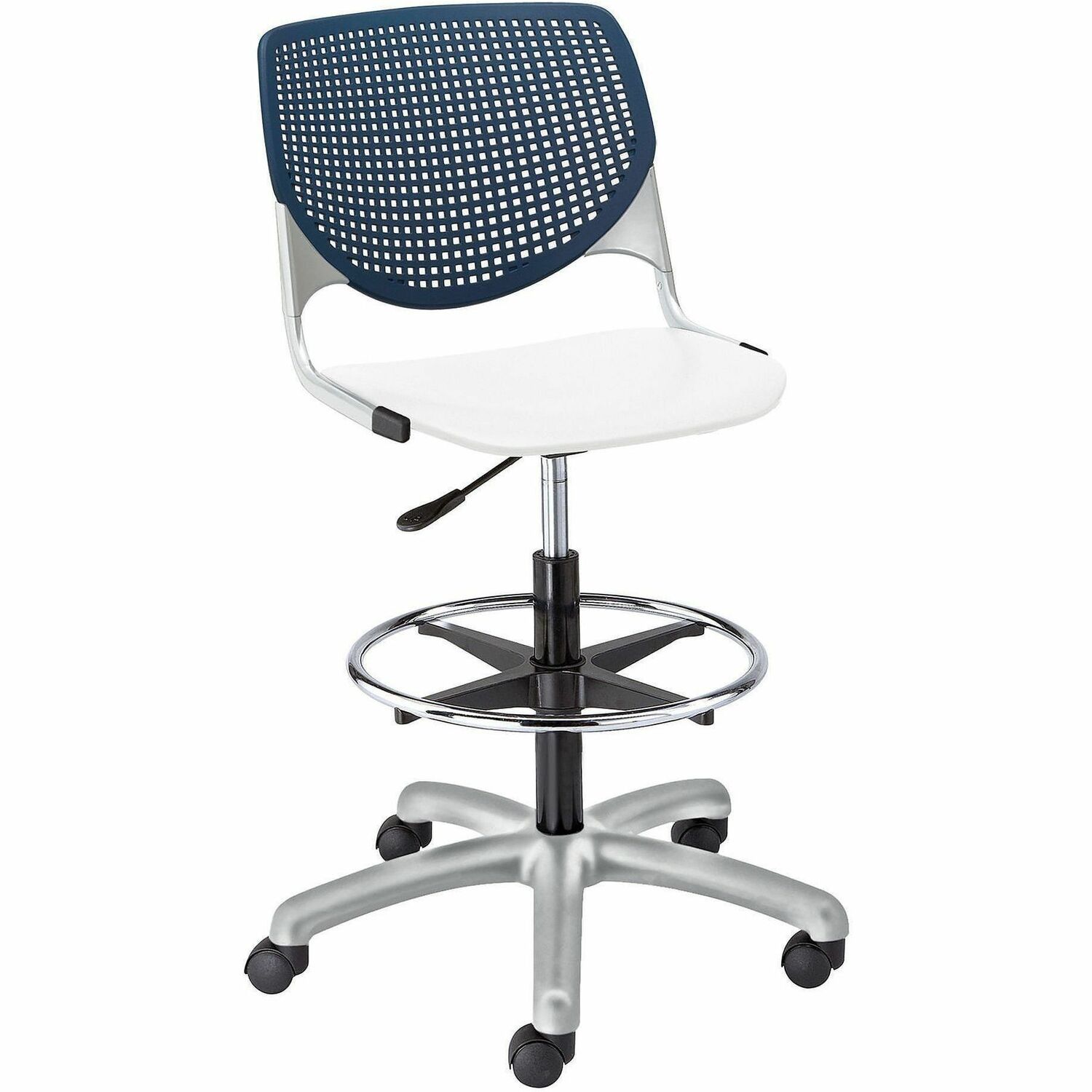 Poly Adjustable Stool Perf Back