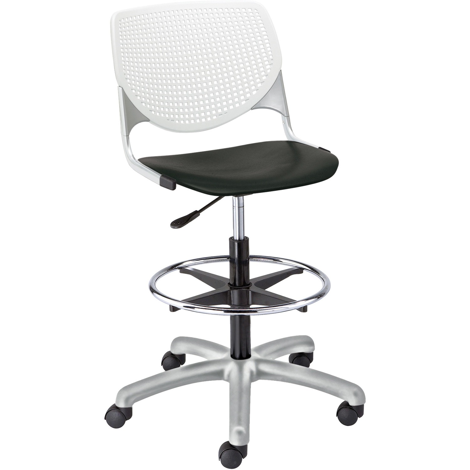 Poly Adjustable Stool with Perf Black