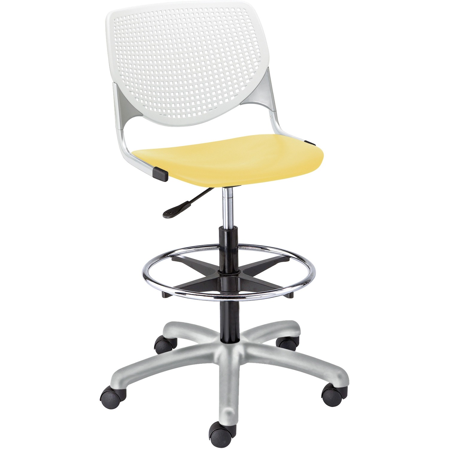 Poly Adjustable Stool With Perf Black