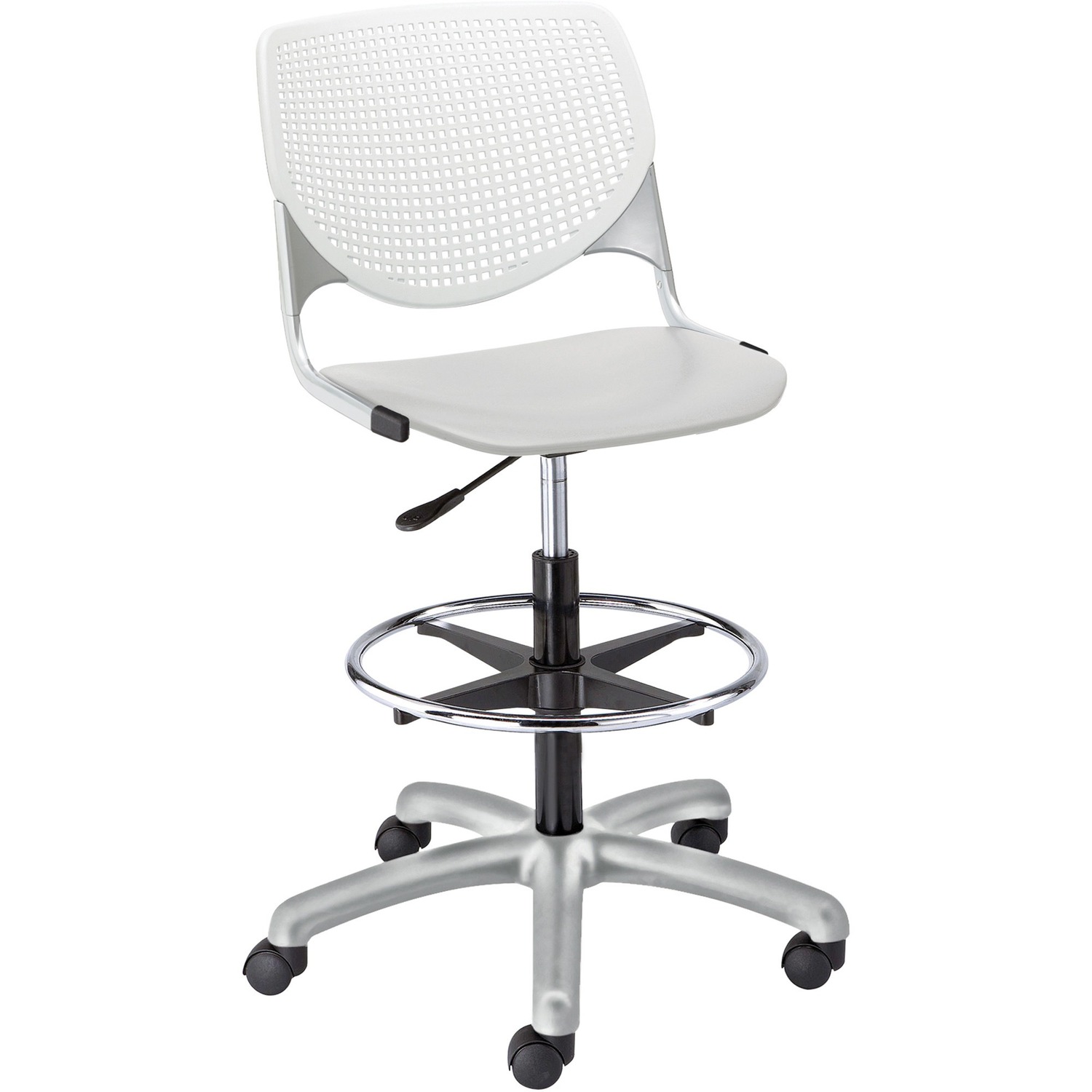 Poly Adjustable Stool With Perf Black