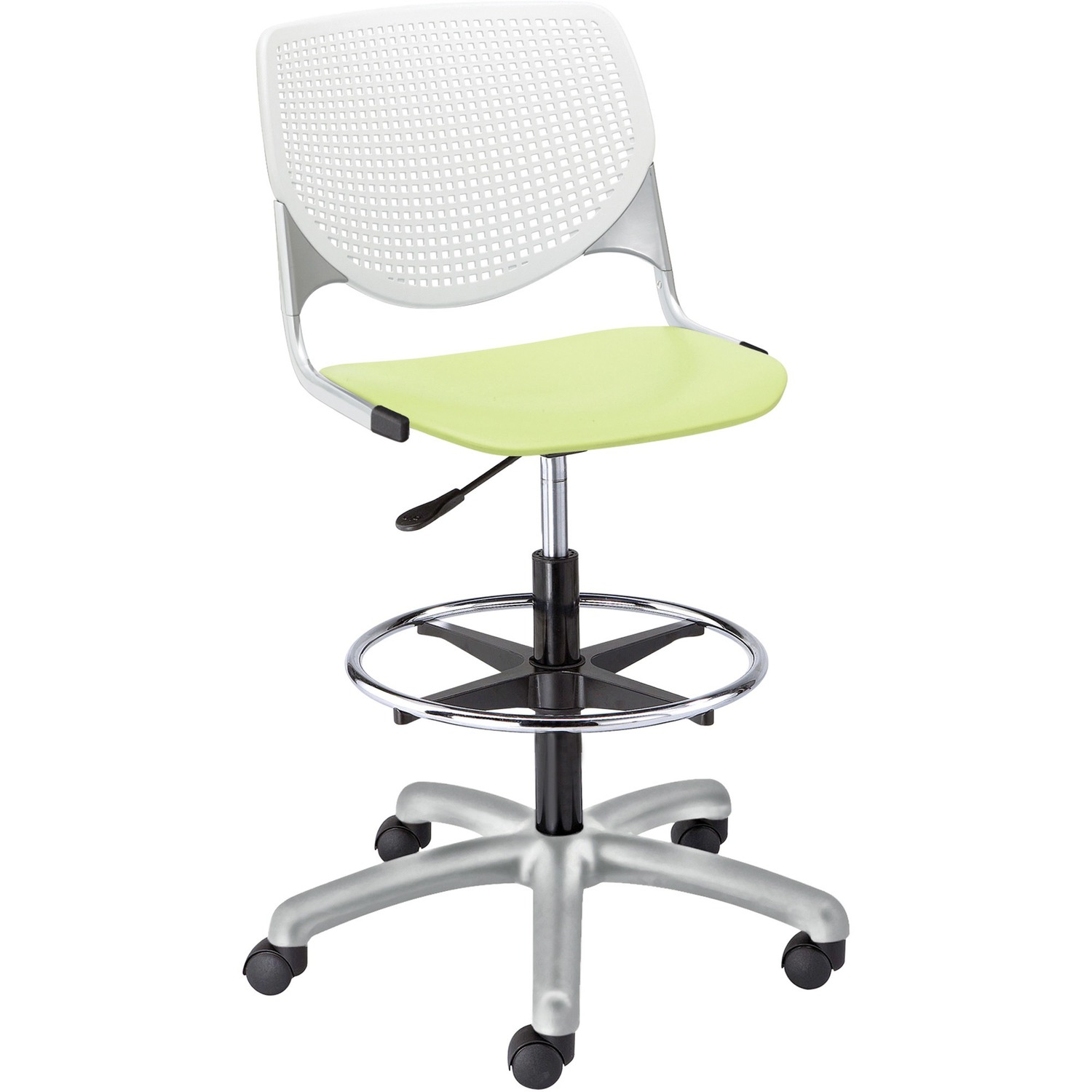 Poly Adjustable Stool With Perforated Black