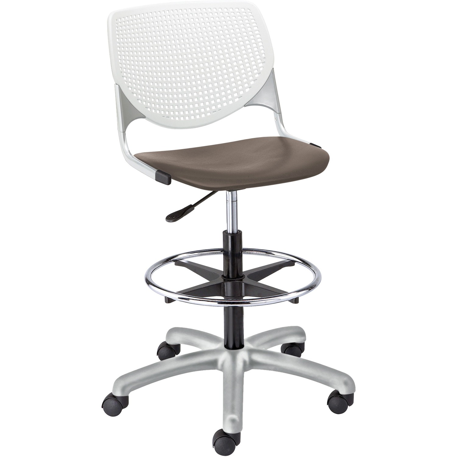 Poly Adjustable Stool with Perforated Black