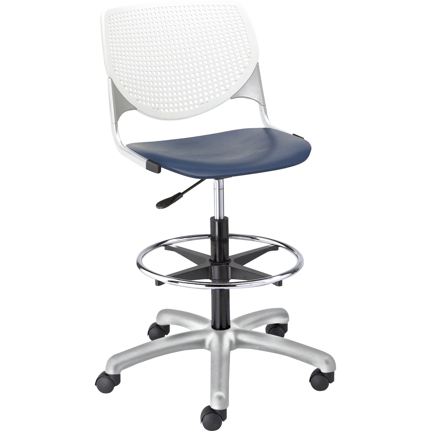 Poly Adjustable Stool Perf Back