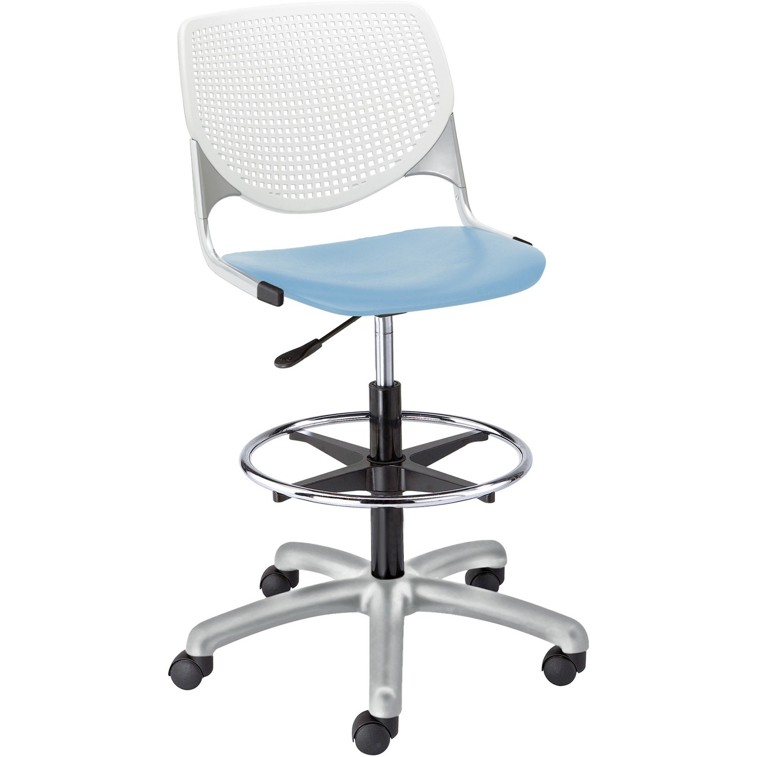 Poly Adjustable Stool With Perforated Black