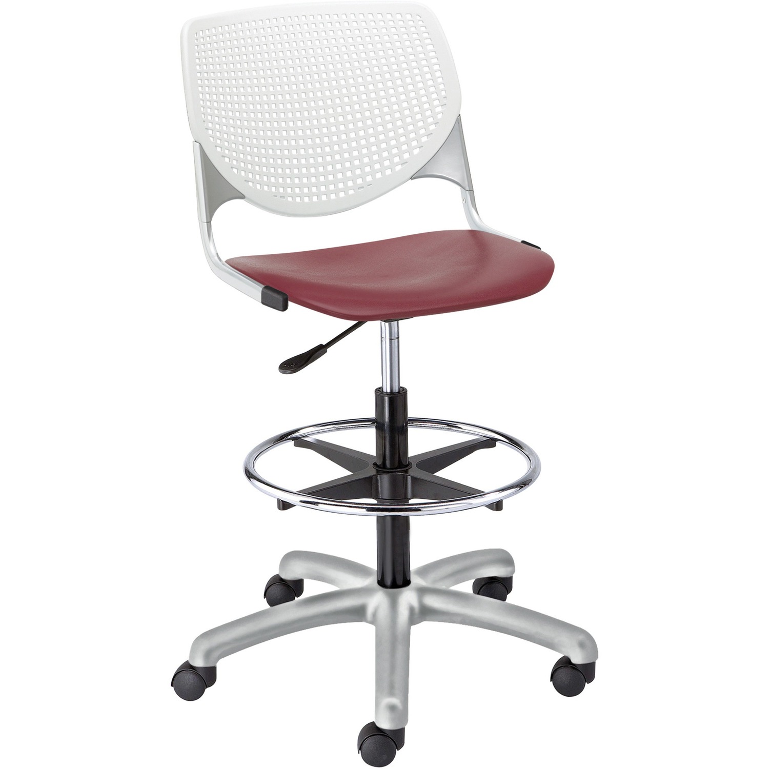 Poly Adjustable Stool Perf Back