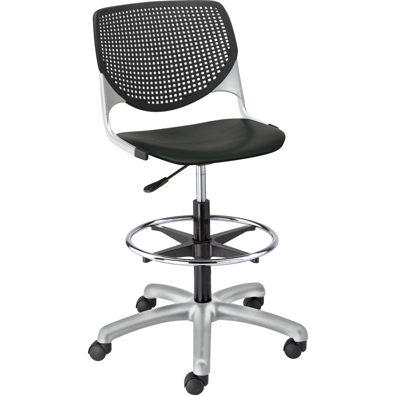 Poly Adjustable Stool Perf Back