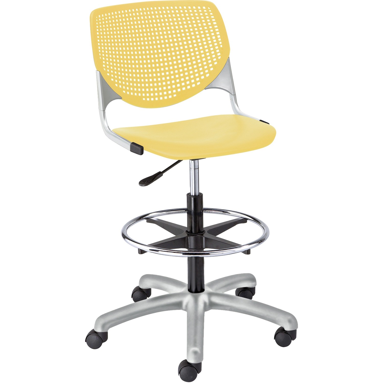 Poly Adjustable Stool Perf Back