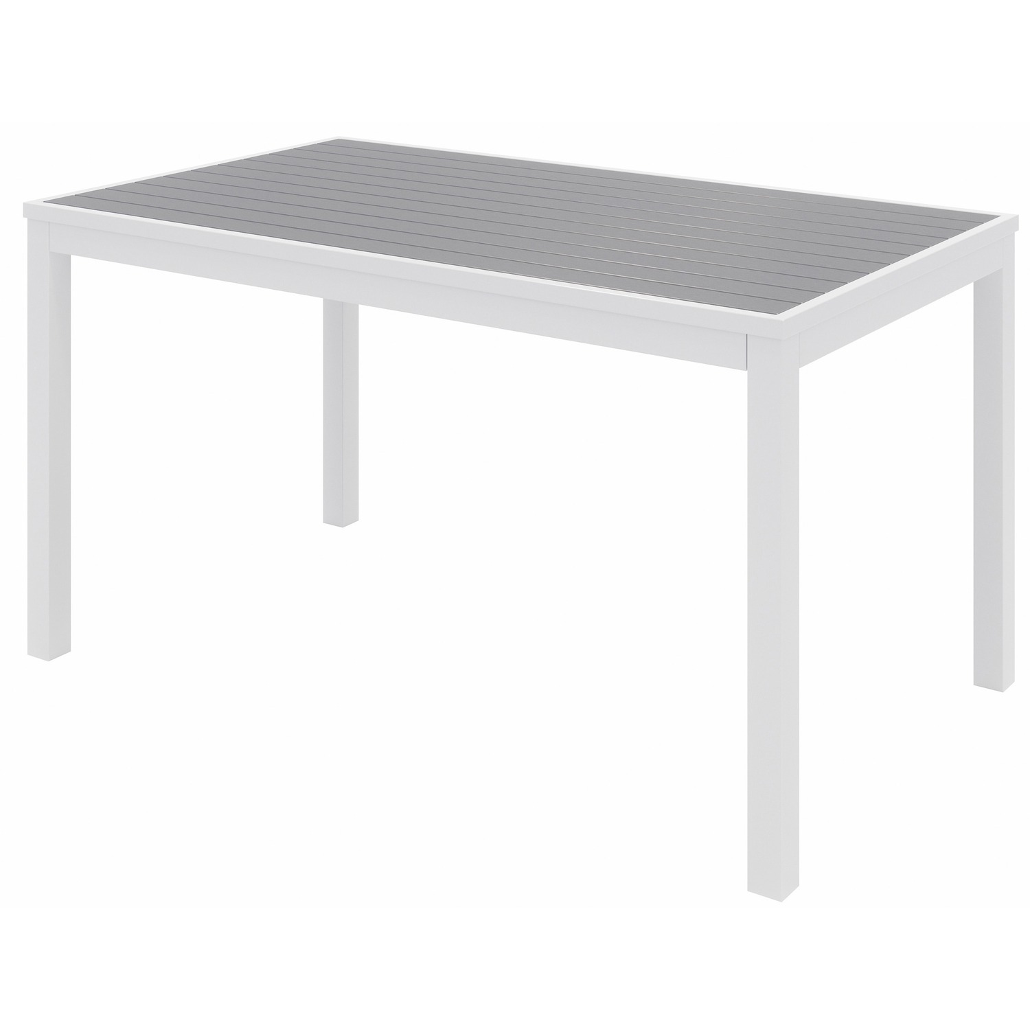 Table, Patio, Rect, White, Gray
