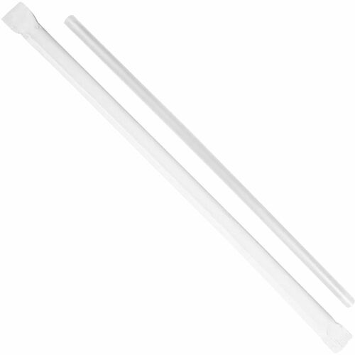 Jumbo 7.75" Straw, Paper Wrapped, Clear 500/BX