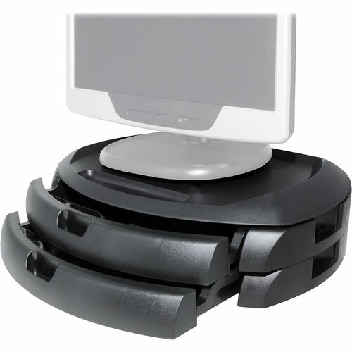 Stand, LCD, Two Drawer, Black
