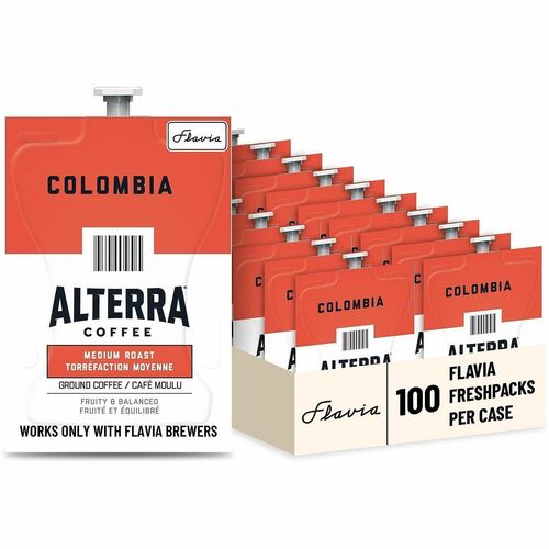 Alterra Colombia Coffee Freshpacks, Medium Roast, Black 100/CT