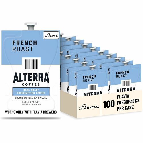 Alterra Coffee Freshpacks, French Roast, Black 100/CT