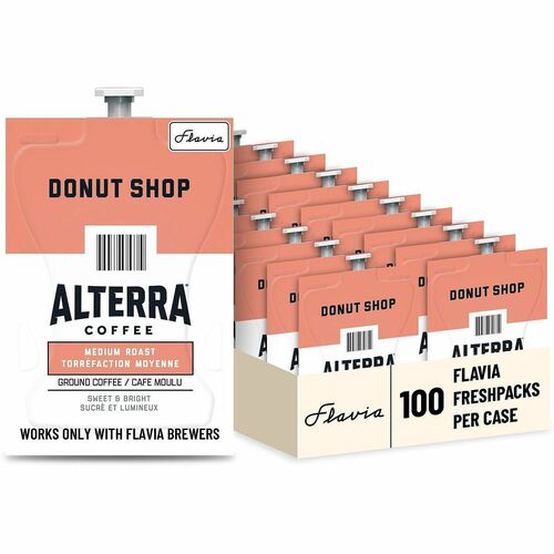 Alterra Coffee Freshpacks, Donut Shop Blend, Black 100/CT