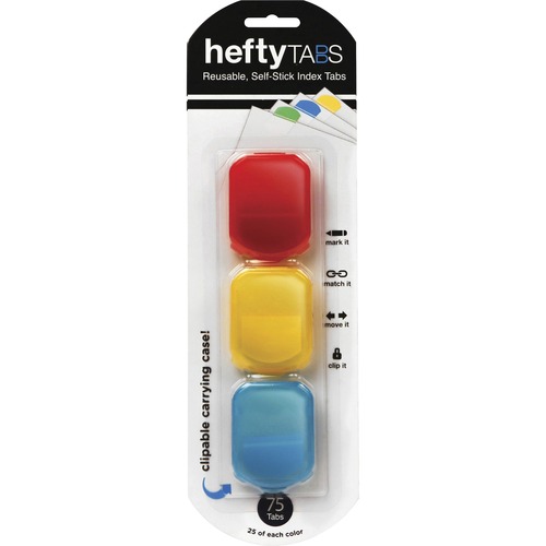 Index Tabs, Reusable, 1-1/4" W x 1/2" L x 1-3/4" H, PASST 75/PK