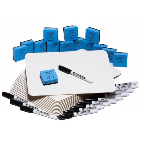 Lapboard, Dry-Erase, With Markers/Erasers, White 30/ST