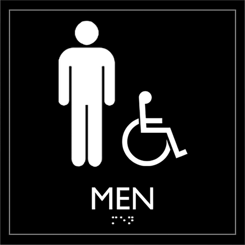Sign, 8" x 8", ADA, Mens, Accessible
