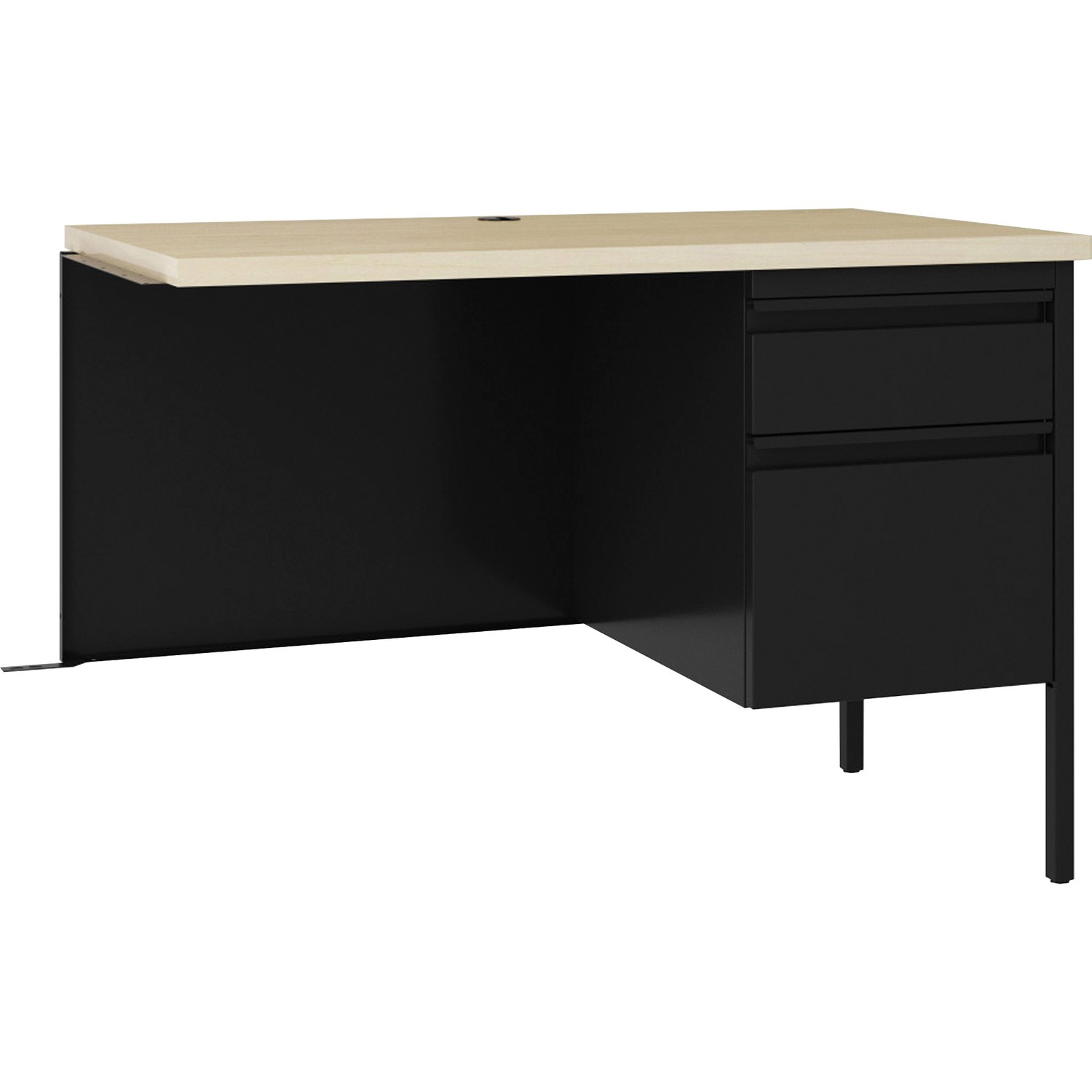 Return, Right-Pedestal, Steel, 42" x 24" x 29-1/2", Maple/Black