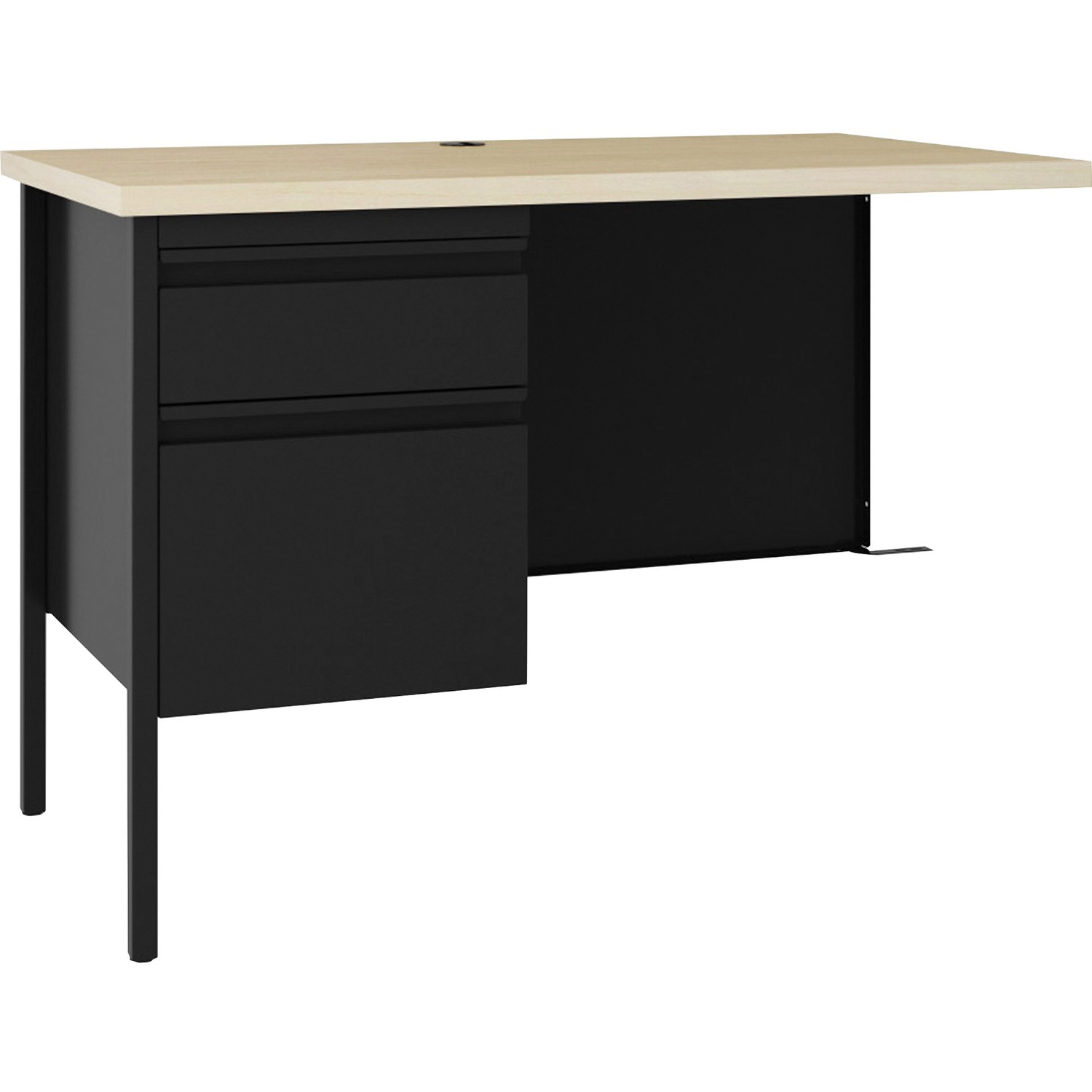 Return, Left-Pedestal, Steel, 42" x 24" x 29-1/2", Maple/Black