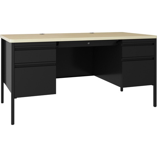 Desk, Teachers, 30 x 60, Black/Maple