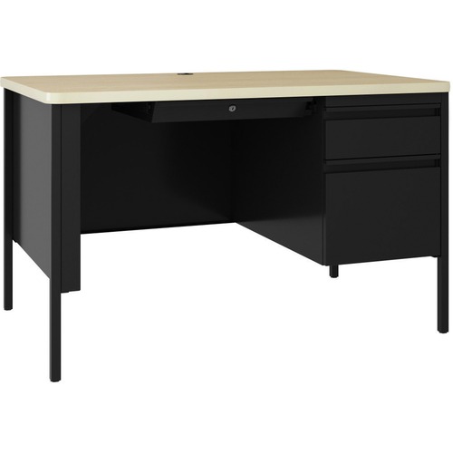 Desk, Teachers, 30x48, Black/Maple