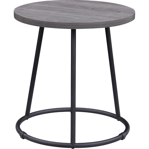 Table, End, Round, 32, White Charcoal