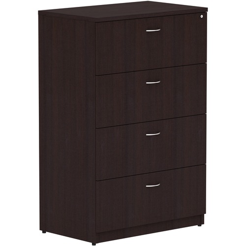 Lateral File, 4-Drawer, 35-1/2"x22"x54-3/4", Espresso