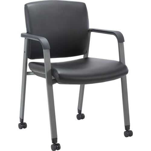 Chair, Guest, Antimicrobial Vinyl, 23-1/2"x22-2/5"x32-4/5", Black