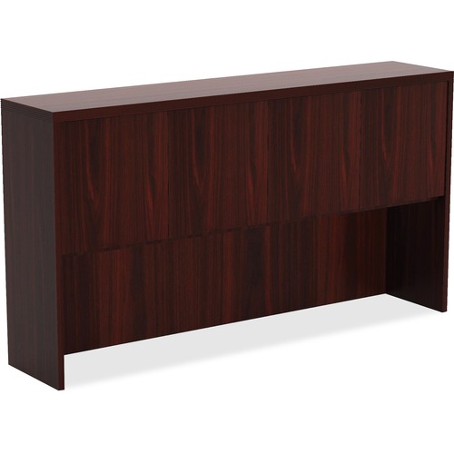 Top 1-1/2" Hutch with Doors, 15" x 72" x 30", Mahogany