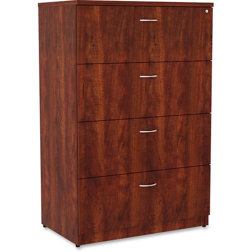 Lateral File, 4-Drawer, 35-1/2" x 22" x 54-3/4", Cherry
