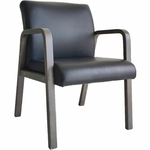 Chair, Guest, Wood, Black/Wood Color