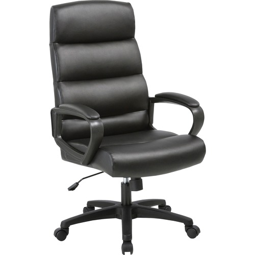 Chair, Hi Back, Black Leather
