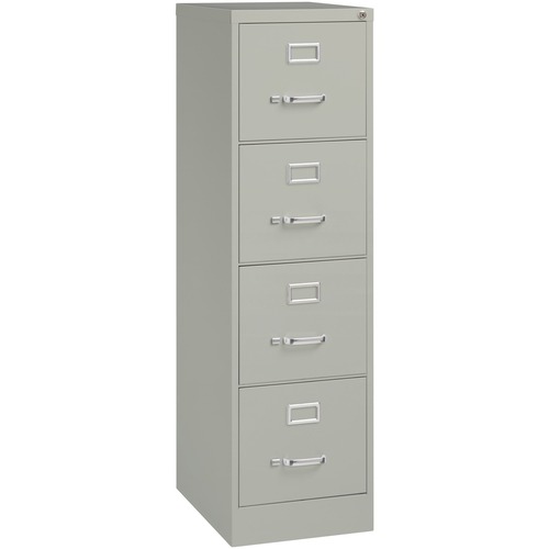 Vertical File, 22" Deep, 4-Drawer, 15" x 22" x 52", Light Gray