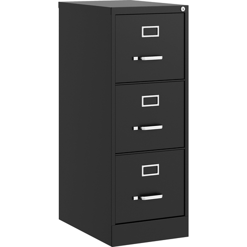 File, Vertical, 3 Drawer, 22", Letter, Black