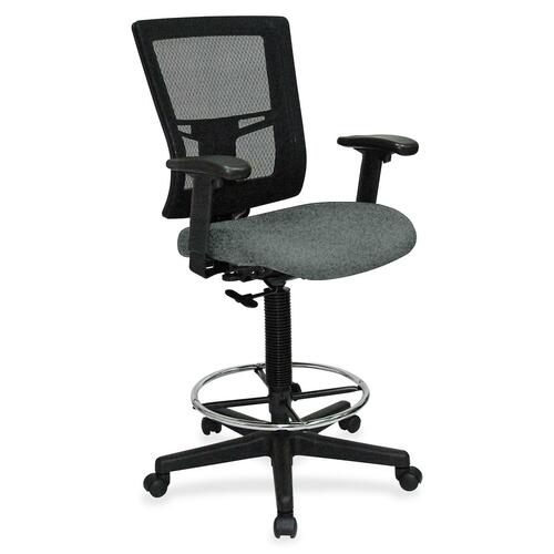 Drafting Stool, Fabric Seat, 27" x 25" x 15", Expo Fog