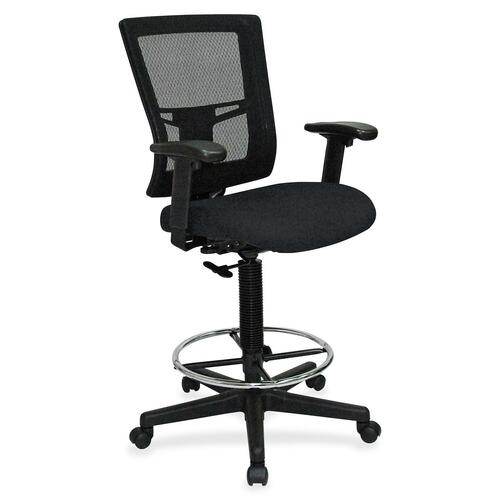 Drafting Stool, Fabric Seat, 27"x25"x15", Insight Ebony