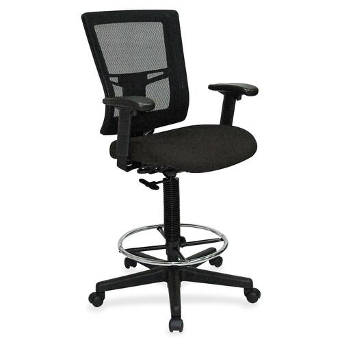 Drafting Stool, Fabric Seat, 27"x25"x15", Perfection Black