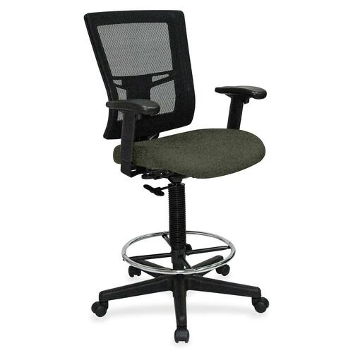 Drafting Stool, Fabric Seat, 27" x 25" x 15", Olive Green