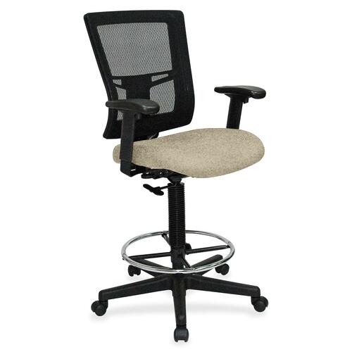 Drafting Stool, Fabric Seat, 27" x 25" x 15", Shire Travertine
