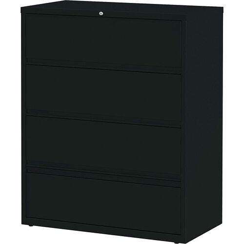 Lateral File, RCD, 4-Drawer, 42" x 18-5/8" x 52-1/2", Black