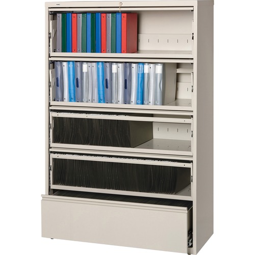 Lateral File, RCD, 5-Drawer, 42" x 18-5/8" x 68-3/4", Putty