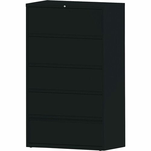 Lateral File, RCD, 5-Drawer, 42" x 18-5/8" x 68-3/4", Black