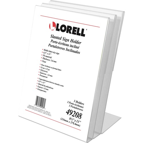 Holder, Sign, Slanted, Clear 3/PK