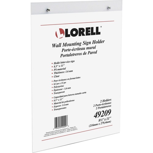 Holder, Sign, Wall, Clear 2/PK