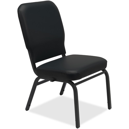 Oversize Stack Chair, 500lb Cap, 21"x25"x35-1/2", Black 2/CT